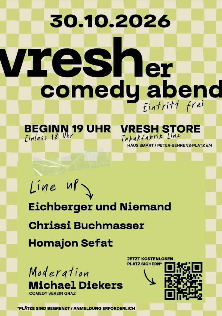 vresh-er Comedy Abend Sujet und Einladung